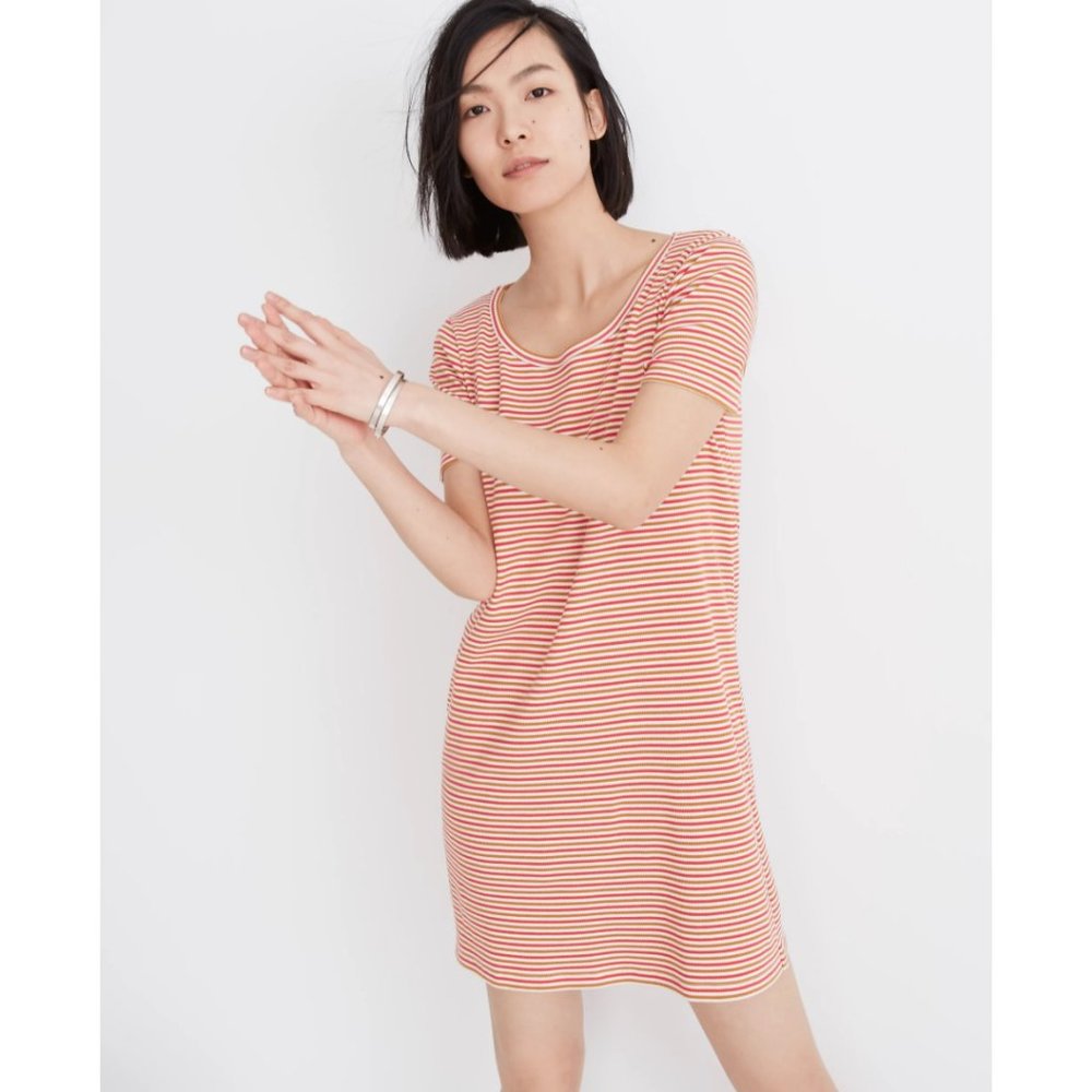 Madewell Swingy Tee Dress Short Sleeve Scoop Neck Relaxed Mini